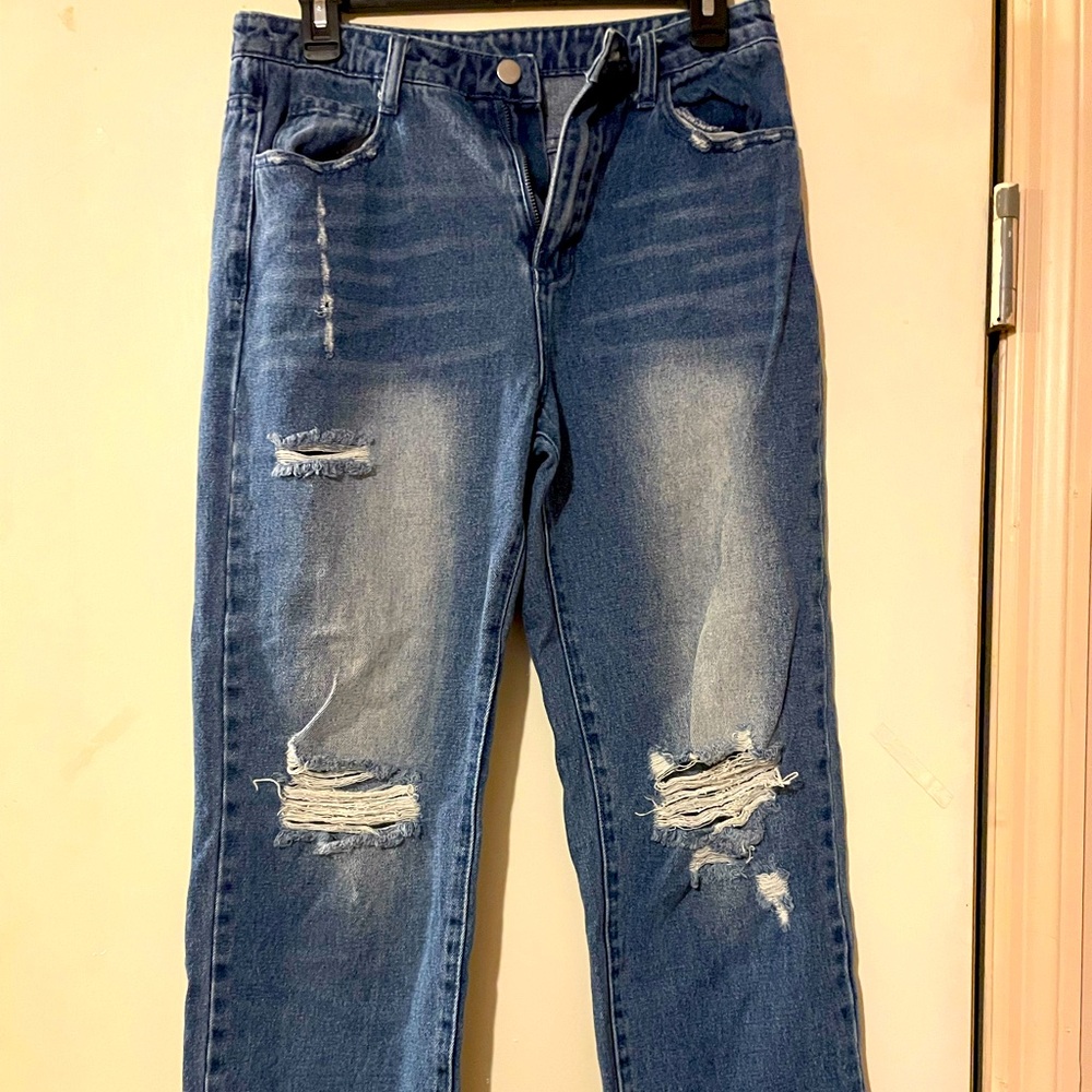 Boutique Distressed Blue ankle Jeans